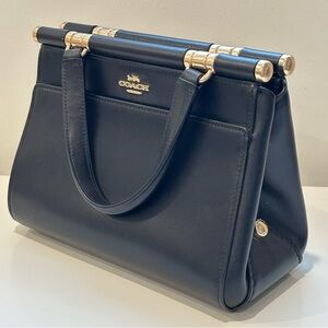 Coach Grace Bag 20 Black Leather Crossbody Satchel Top Handle Purse